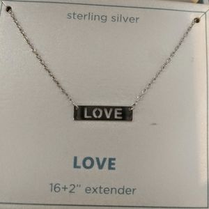 NIB Silver Treasures Sterling "Love" Neclace
